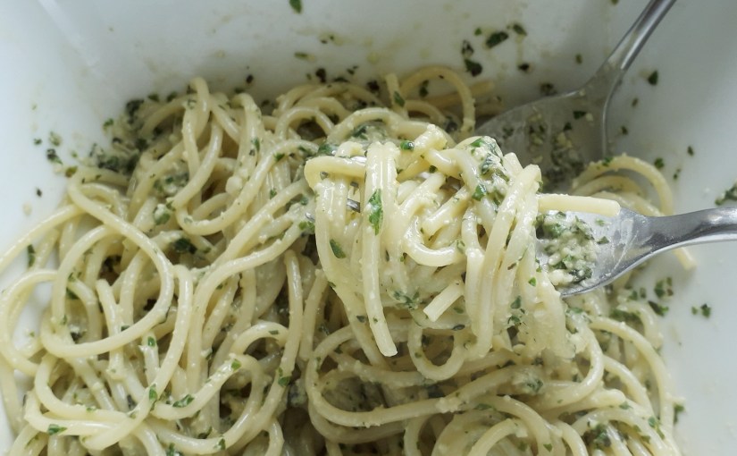 素食者友善的青醬義大利麵（Pesto Spaghetti）